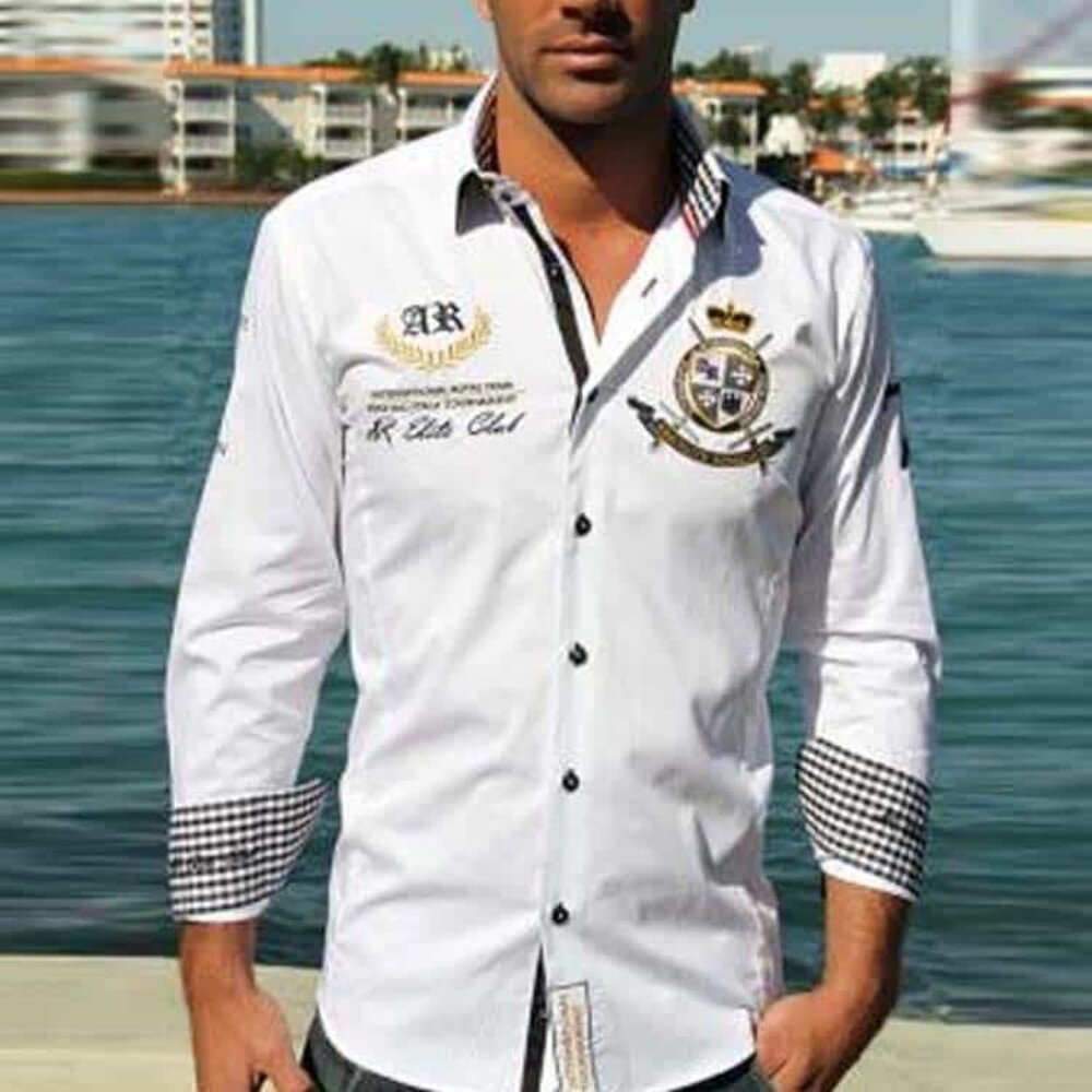 Absolute Rebellion Shirt 78 White button down sz L slim fit MENS